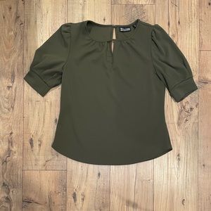 New York and Company Olive Green Blouse